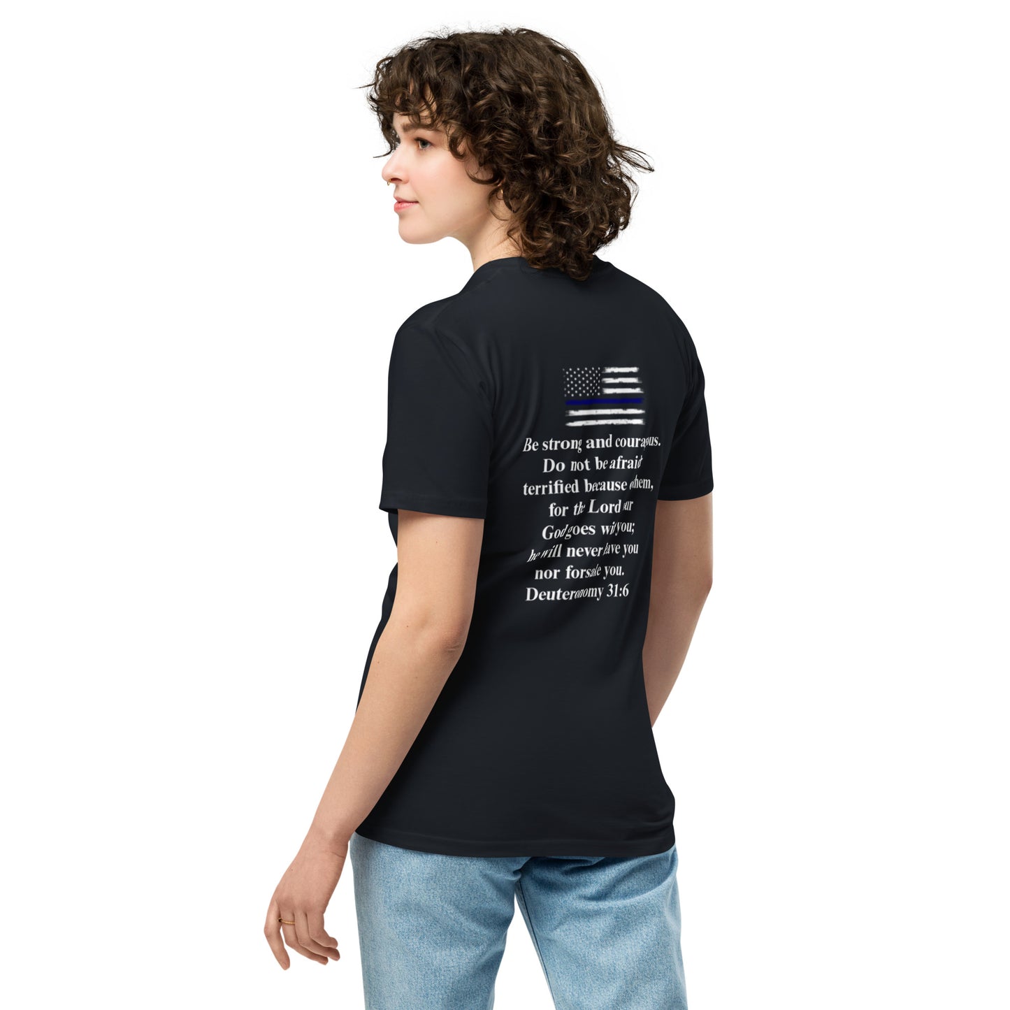 Unisex premium Thin Blue Line Courageous T-shirt