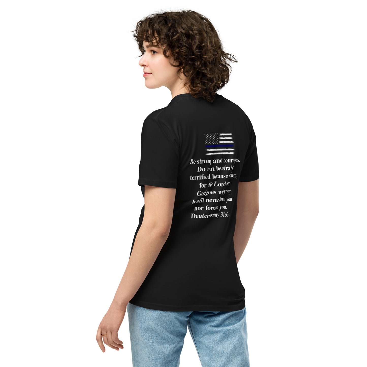 Unisex premium Thin Blue Line Courageous T-shirt