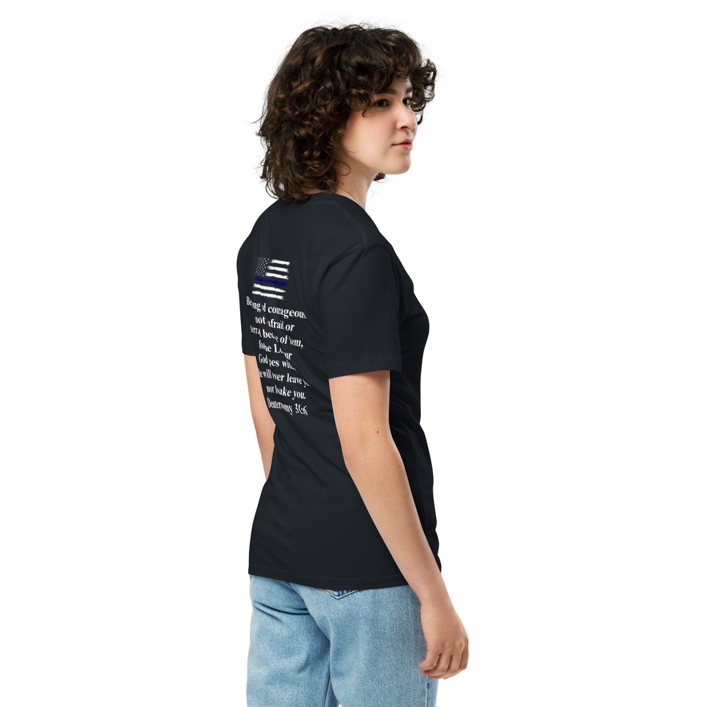 Unisex premium Thin Blue Line Courageous T-shirt